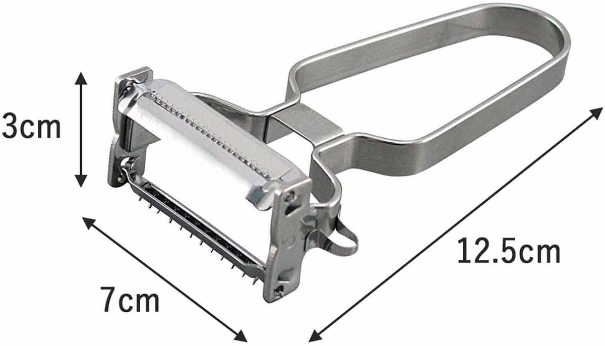 Shimomura Planning 38230 Shredded Peeler, 2-Way (Made in Japan), Dishwasher Safe, Double-Sided Use, Julienne 0.13 inch (3.4 mm), Cut Throws, 0.06 inch (1.6 mm), Uniform Cut, Sharp Sharp, Time-Short