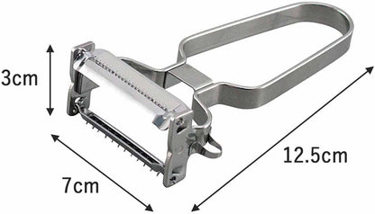 Shimomura Planning 38230 Shredded Peeler, 2-Way (Made in Japan), Dishwasher Safe, Double-Sided Use, Julienne 0.13 inch (3.4 mm), Cut Throws, 0.06 inch (1.6 mm), Uniform Cut, Sharp Sharp, Time-Short