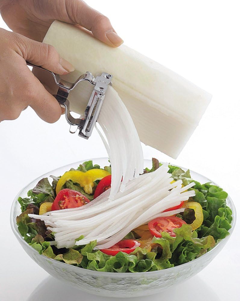 Shimomura Planning 38230 Shredded Peeler, 2-Way (Made in Japan), Dishwasher Safe, Double-Sided Use, Julienne 0.13 inch (3.4 mm), Cut Throws, 0.06 inch (1.6 mm), Uniform Cut, Sharp Sharp, Time-Short