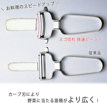 Shimomura Planning 38230 Shredded Peeler, 2-Way (Made in Japan), Dishwasher Safe, Double-Sided Use, Julienne 0.13 inch (3.4 mm), Cut Throws, 0.06 inch (1.6 mm), Uniform Cut, Sharp Sharp, Time-Short