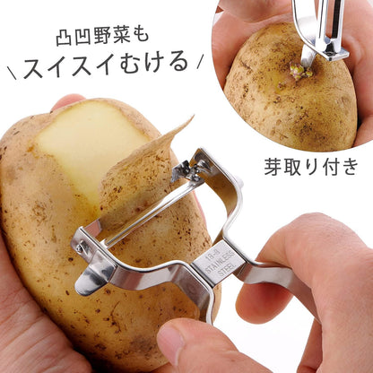 Shimomura Planning 38230 Shredded Peeler, 2-Way (Made in Japan), Dishwasher Safe, Double-Sided Use, Julienne 0.13 inch (3.4 mm), Cut Throws, 0.06 inch (1.6 mm), Uniform Cut, Sharp Sharp, Time-Short