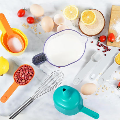 Stackable Measuring Cups and Spoons Set with Lids