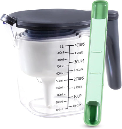 Stackable Measuring Cups and Spoons Set with Lids