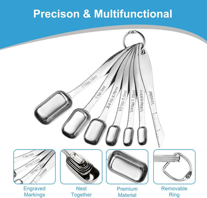 Stackable Measuring Cups and Spoons Set with Lids