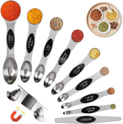 Stackable Measuring Cups and Spoons Set with Lids