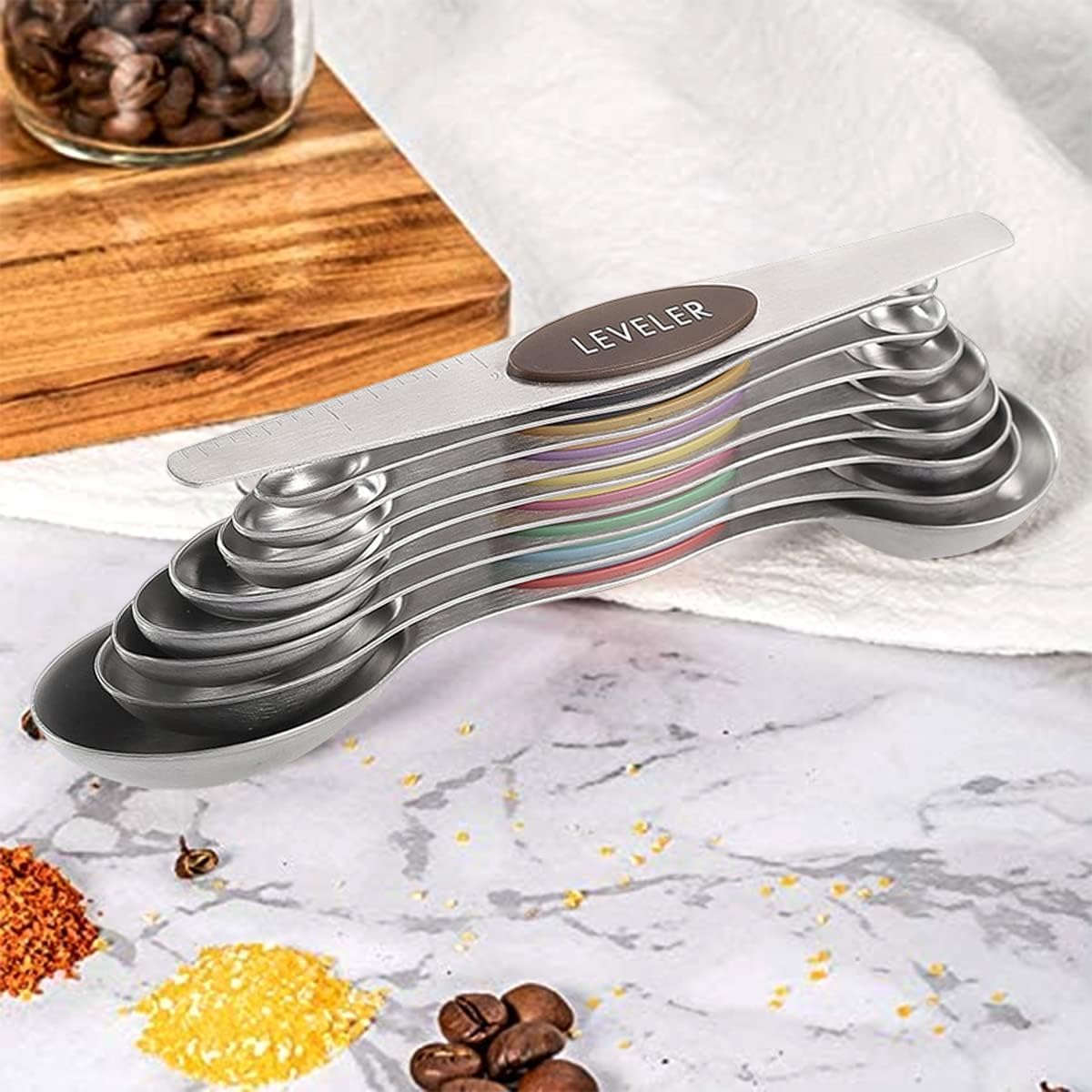 Stackable Measuring Cups and Spoons Set with Lids