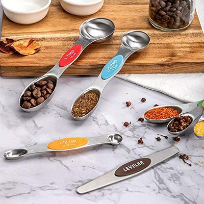 Stackable Measuring Cups and Spoons Set with Lids