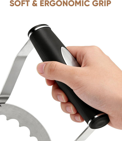 Serrated Hand Chopper for Kitchen, Metal Food Chopper Manual Hand
