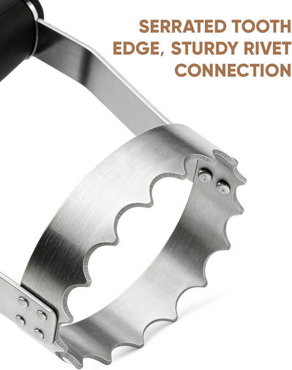 Serrated Hand Chopper for Kitchen, Metal Food Chopper Manual Hand