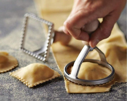 Aluminum Round Ravioli Stamp with Beechwood Handle, 3-Inch