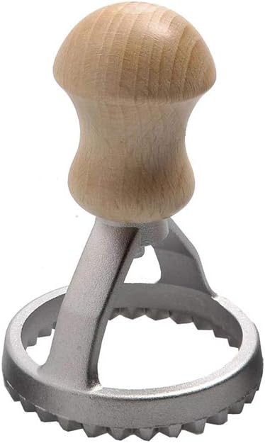 Aluminum Round Ravioli Stamp with Beechwood Handle, 3-Inch