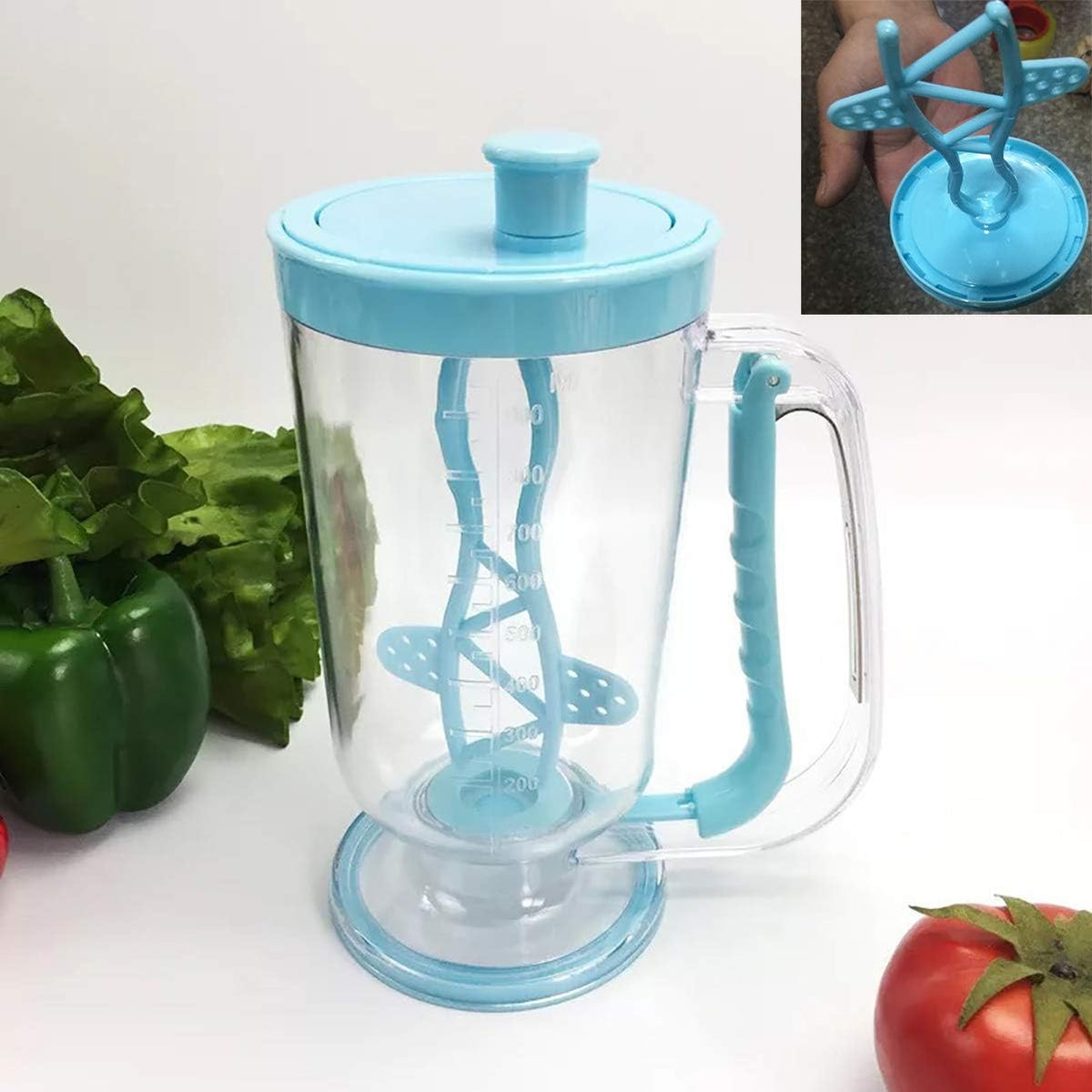2 in 1 Pancake Batter Blend Mixer and Dispenser with Measuring