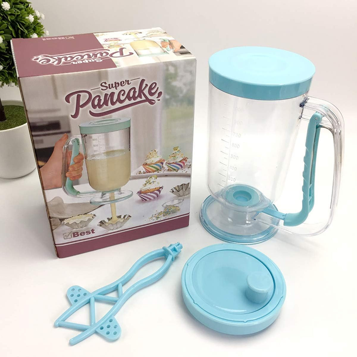 2 in 1 Pancake Batter Blend Mixer and Dispenser with Measuring