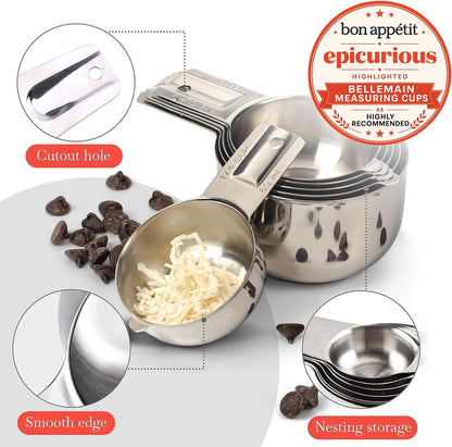 Stainless Steel Measuring Cups Set of 6, Nesting Design