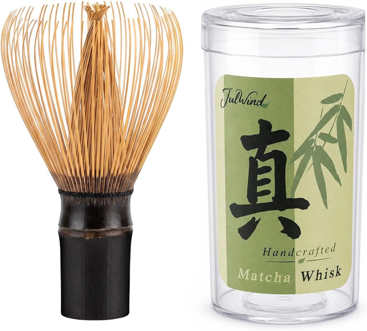 Matcha Whisk Set, Ceramic Matcha Set Includes Matcha Bowl and Matcha Whisk | Holder, Spout, Bamboo Scoop, Sifter and Tea Towel - 6 Pcs Matcha Kit Gift for Matcha Lovers Beginners