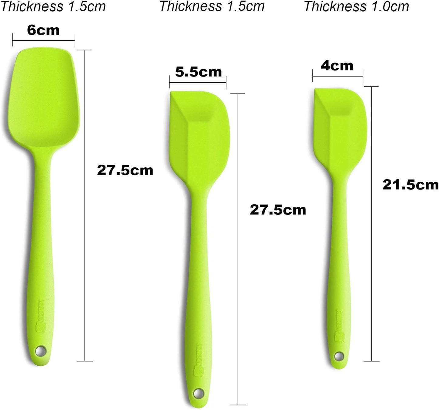 3-Piece Silicone Spatula Set, 600°F Heat Resistant, Black | Stainless Steel Core, Silicone Rubber Spatulas for Nonstick Pans, Spatula, Spoonula and Mini Spatula for Cooking and Baking