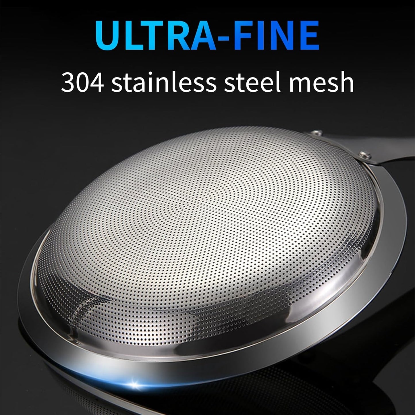 Multi-functional Hot Pot Fat Skimmer Spoon - Stainless Steel Fine Mesh Food Strainer for Skimming Grease and Foam DIA 3.1"