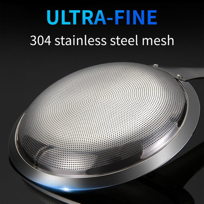 Multi-functional Hot Pot Fat Skimmer Spoon - Stainless Steel Fine Mesh Food Strainer for Skimming Grease and Foam DIA 3.1"
