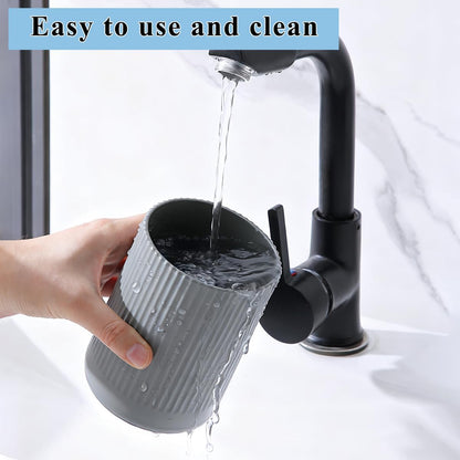 Cooking Utensils Holder 2pcs, 360° Rotating Heavy Duty Plastic Kitchen Utensil Holder for Countertop, The Small Utensil Crock for Cutlery Silverware, Tooth Brush, Desk Pencil Pen