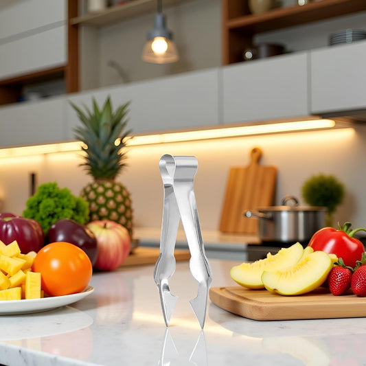 Multi-Functional Fruit & Vegetable Stem Remover Clip, Strawberry Huller, Pineapple Eye Remover, Kitchen Gadget, Silver Stainless Steel Handle