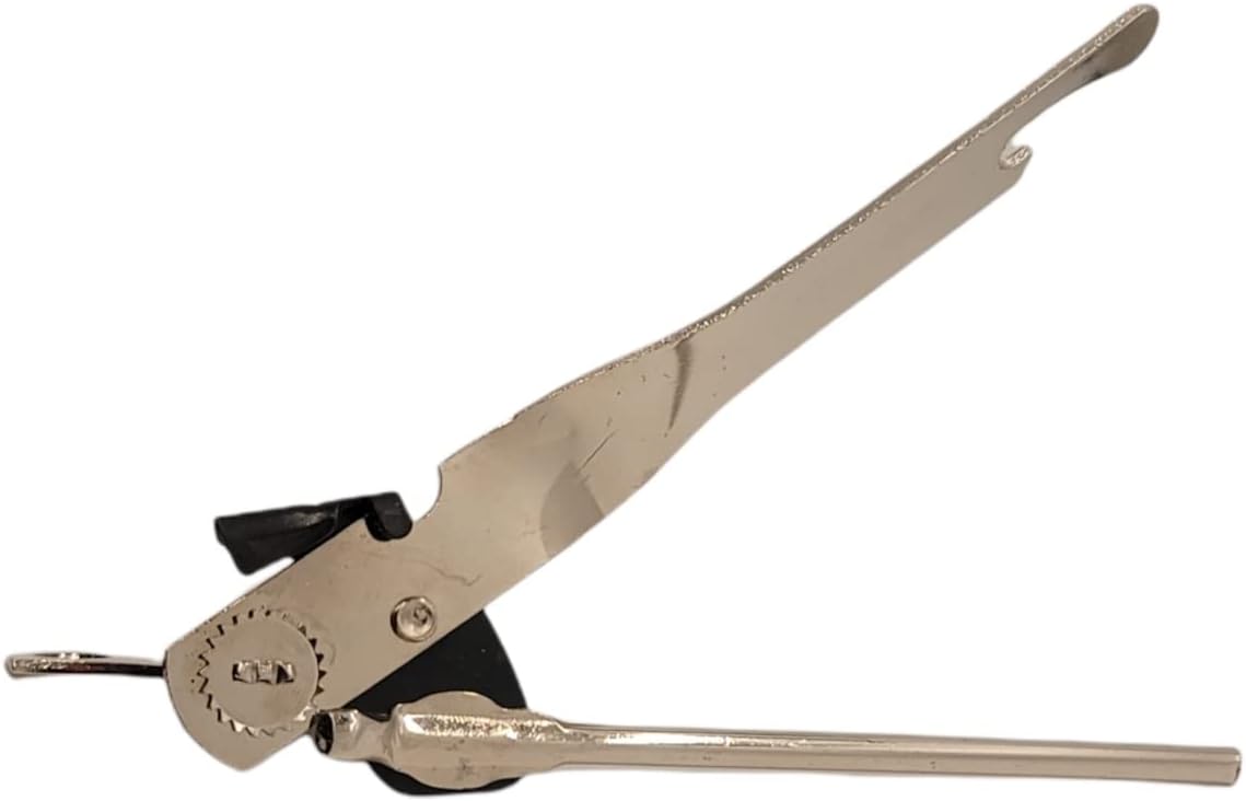 Classic Compact Hand Held Metal Manual Can Opener with Built-In Bottle Top Remover (1)