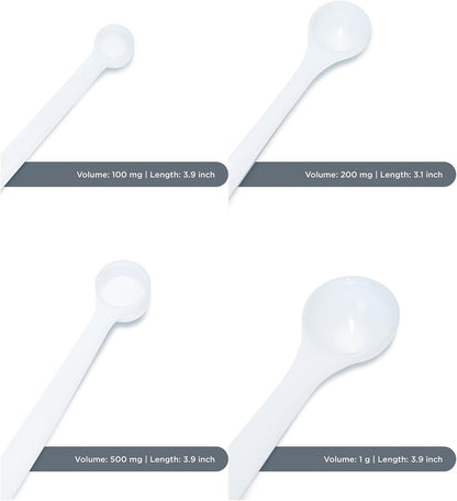 Dosing spoon | milligram measuring spoons set of 7 | exact dosing from 6 mg to 1g | mg measuring spoons for powder