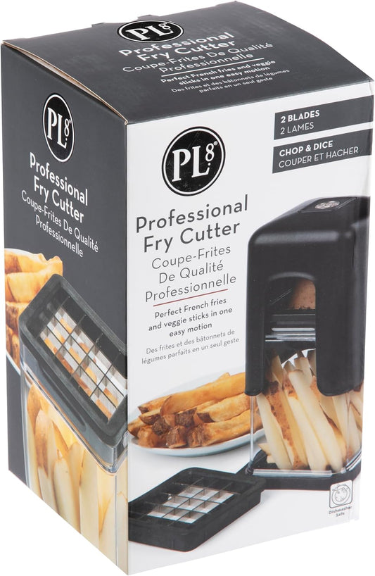 Professional Fry Cutter, Perfect Fries and Veggie Sticks in One Easy Motion, Includes Regular and Thick Cut Blades