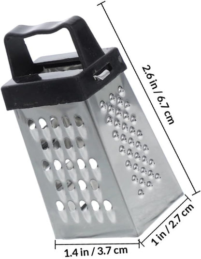 6 pcs Mini Cheese Grater Stainless Steel Handheld Small Box Grater with 4-Side Fine Grating Shredding and Slicing for Cheese Ginger Potatoes Vegetables Compact Kitchen Tool