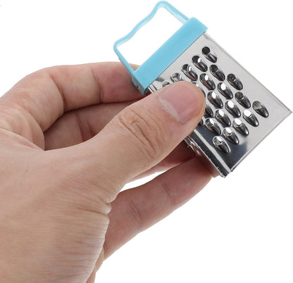 6 pcs Mini Cheese Grater Stainless Steel Handheld Small Box Grater with 4-Side Fine Grating Shredding and Slicing for Cheese Ginger Potatoes Vegetables Compact Kitchen Tool