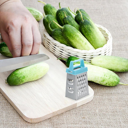 6 pcs Mini Cheese Grater Stainless Steel Handheld Small Box Grater with 4-Side Fine Grating Shredding and Slicing for Cheese Ginger Potatoes Vegetables Compact Kitchen Tool