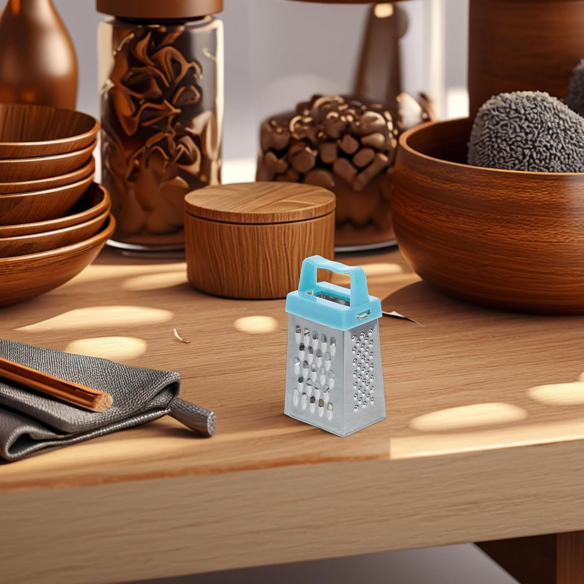 6 pcs Mini Cheese Grater Stainless Steel Handheld Small Box Grater with 4-Side Fine Grating Shredding and Slicing for Cheese Ginger Potatoes Vegetables Compact Kitchen Tool