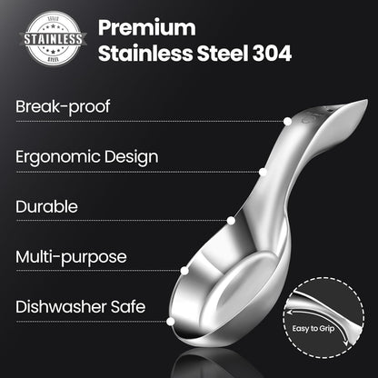 Stainless Steel Spoon Rest for Stove Top, Break-Proof Design | Fits Various Spoon Sizes, Mirror-Polished Elegant Finish, Tapas Dish, Dishwasher Safe, 5-Year Warranty