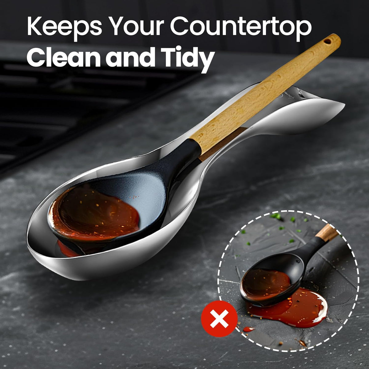 Stainless Steel Spoon Rest for Stove Top, Break-Proof Design | Fits Various Spoon Sizes, Mirror-Polished Elegant Finish, Tapas Dish, Dishwasher Safe, 5-Year Warranty