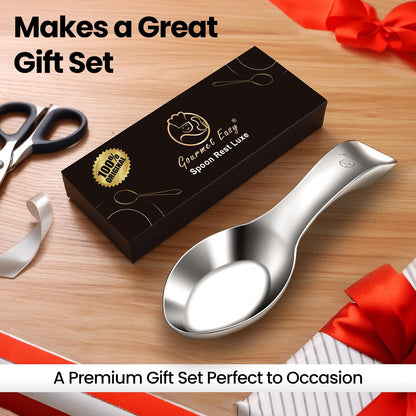 Stainless Steel Spoon Rest for Stove Top, Break-Proof Design | Fits Various Spoon Sizes, Mirror-Polished Elegant Finish, Tapas Dish, Dishwasher Safe, 5-Year Warranty