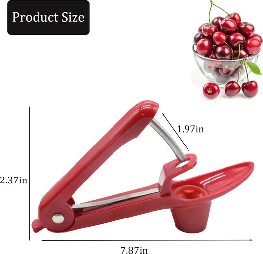 Fast Cherry Pitter Tool,Space-Saving Cherry Pitter Remover,Olive Pitter Tool,Multi-Function Fruit Pit Remover, Quick Release Cherry Corer Tool (Red)
