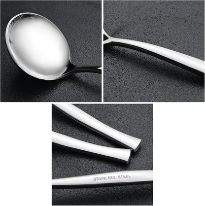 Stainless Steel Gravy Ladle Spoons, Small Soup Ladles, 8-Pack | Mini Serving Ladles for Gravy, Sauces, Soup, Polished Rust-Resistant Metal, Easy to Clean for Kitchen and Buffet