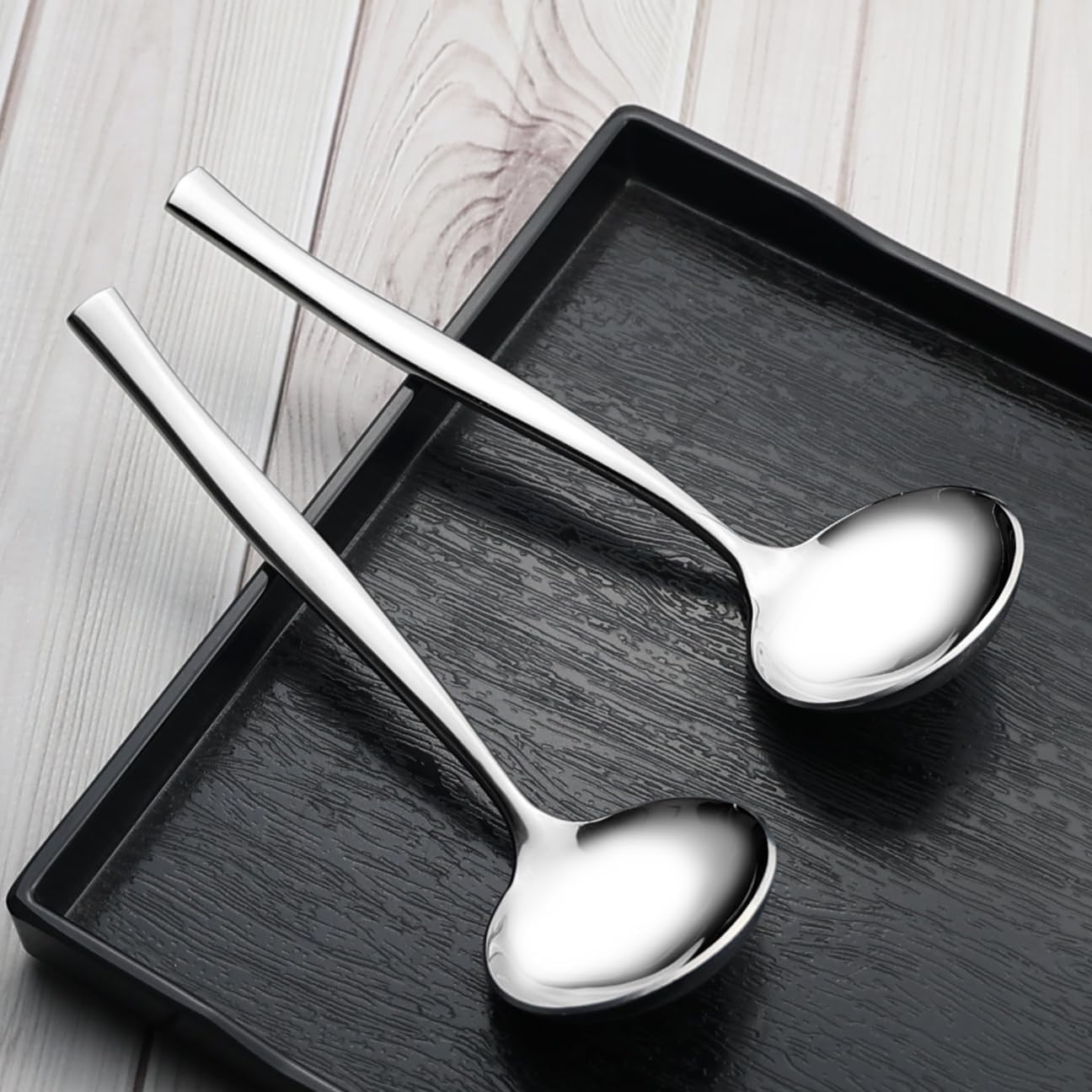 Stainless Steel Gravy Ladle Spoons, Small Soup Ladles, 8-Pack | Mini Serving Ladles for Gravy, Sauces, Soup, Polished Rust-Resistant Metal, Easy to Clean for Kitchen and Buffet