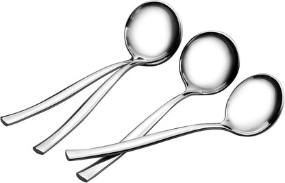 Stainless Steel Gravy Ladle Spoons, Small Soup Ladles, 8-Pack | Mini Serving Ladles for Gravy, Sauces, Soup, Polished Rust-Resistant Metal, Easy to Clean for Kitchen and Buffet