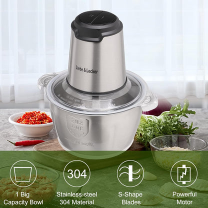 Electric Food Chopper, 350W Food Processor with 8-Cup Bowl