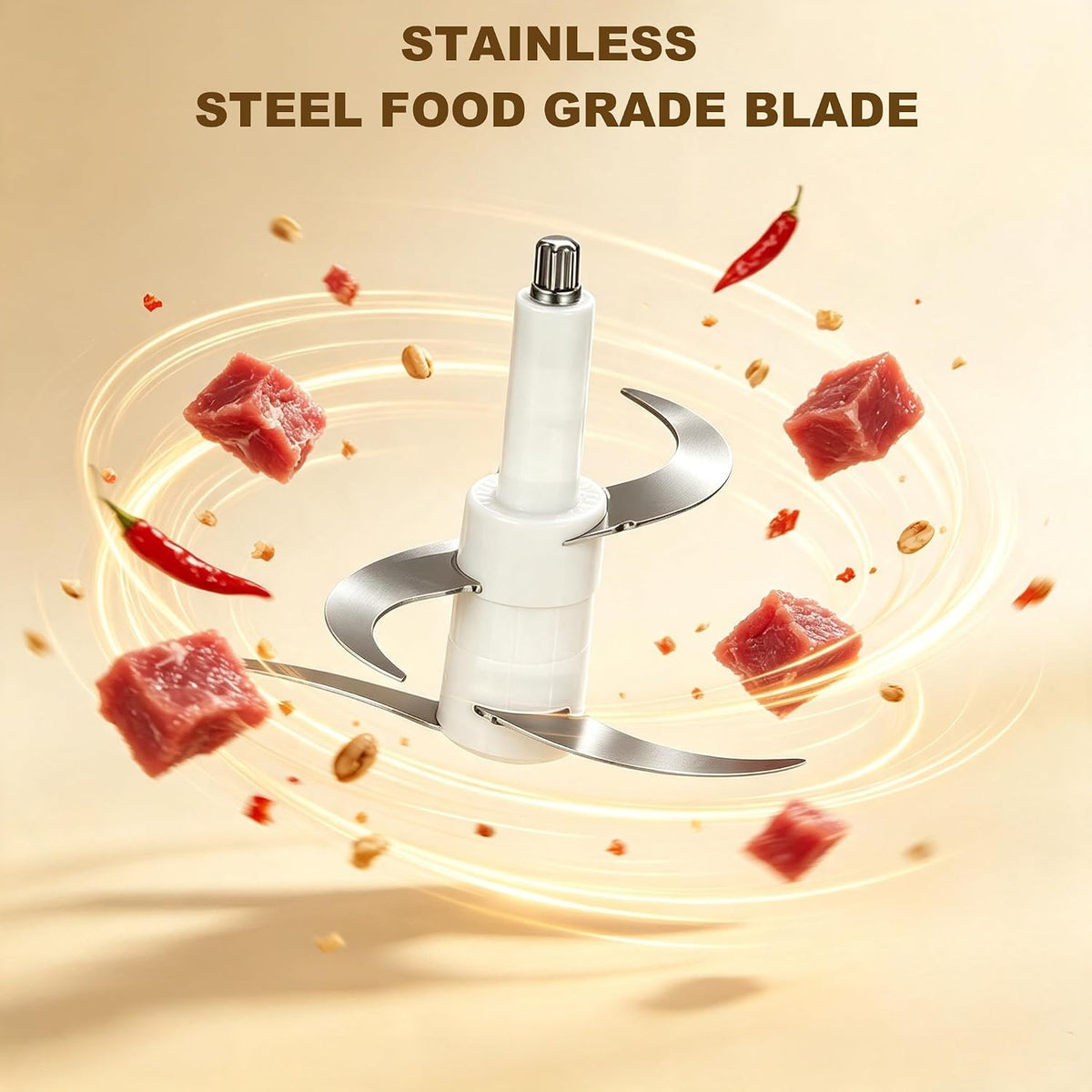 Electric Food Chopper, 350W Food Processor with 8-Cup Bowl