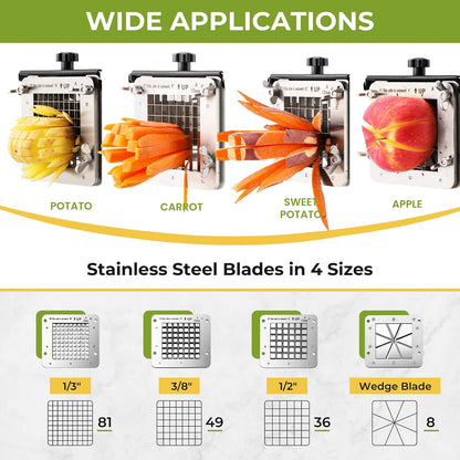 Commercial French Fry Cutter Stainless Steel with 4 Blades