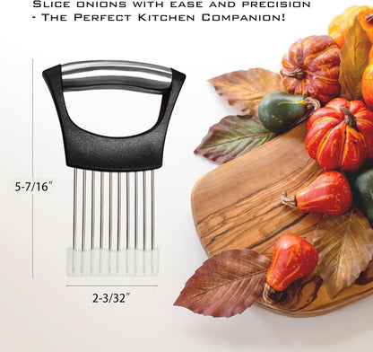 2-Pack Stainless Steel Onion Holder Slicer & Meat Chopper, Green