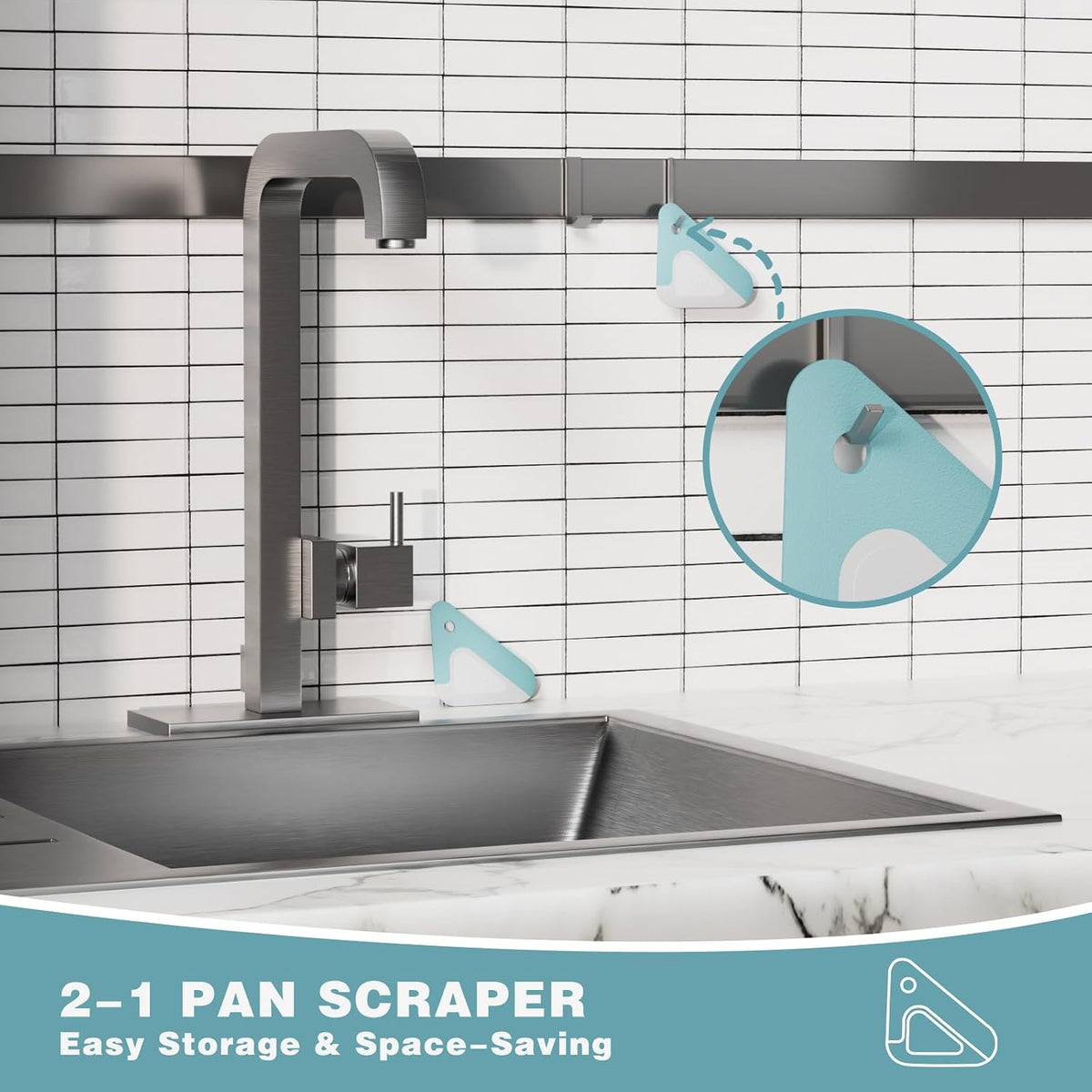 Food Scraper Dish Scraper for Cast Iron Skillets, Cookware, Pans and Pots