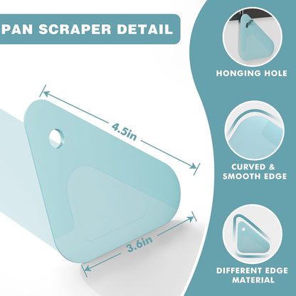 Food Scraper Dish Scraper for Cast Iron Skillets, Cookware, Pans and Pots