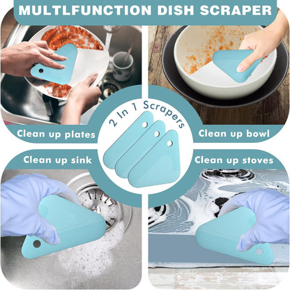 Food Scraper Dish Scraper for Cast Iron Skillets, Cookware, Pans and Pots