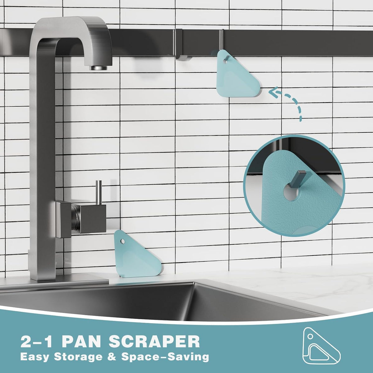 Food Scraper Dish Scraper for Cast Iron Skillets, Cookware, Pans and Pots