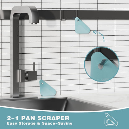 Food Scraper Dish Scraper for Cast Iron Skillets, Cookware, Pans and Pots