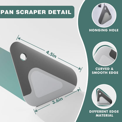 Food Scraper Dish Scraper for Cast Iron Skillets, Cookware, Pans and Pots