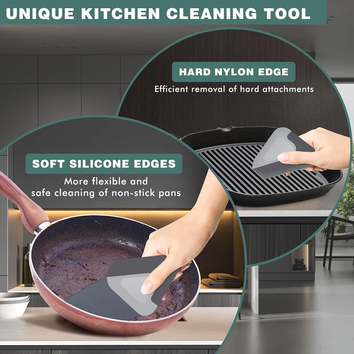 Food Scraper Dish Scraper for Cast Iron Skillets, Cookware, Pans and Pots