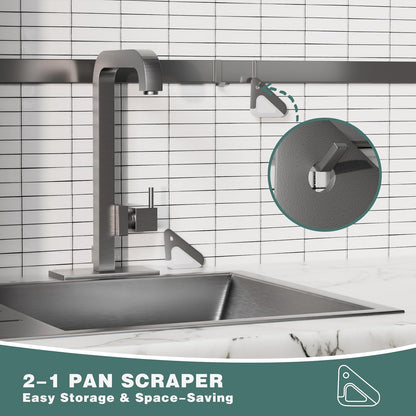 Food Scraper Dish Scraper for Cast Iron Skillets, Cookware, Pans and Pots